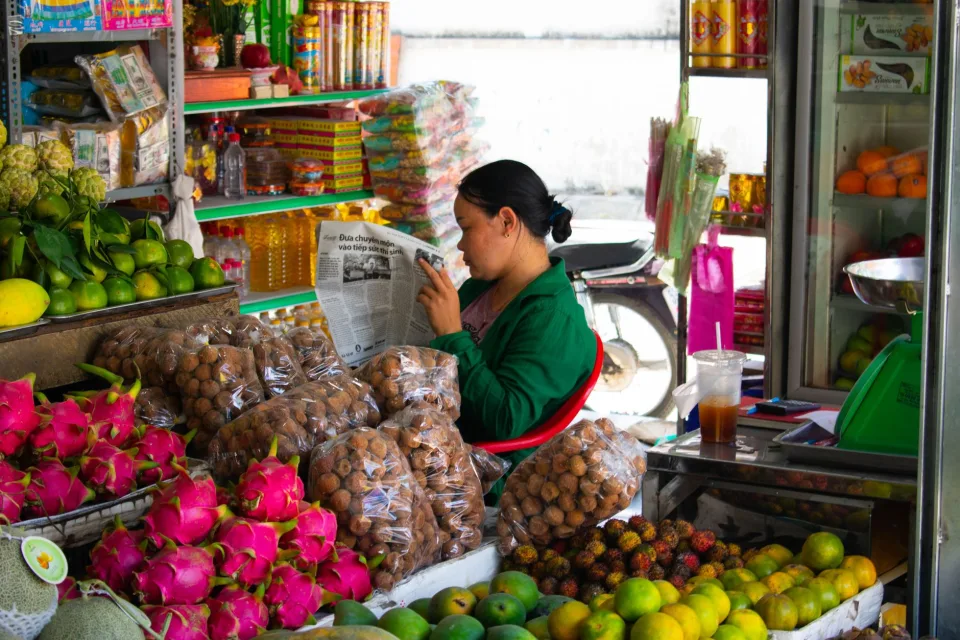 Kệ rau củ buổi sáng